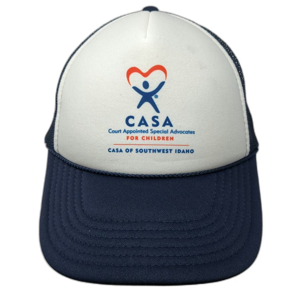 Otto Trucker Hat Blue One Size CASA Southwest Idaho Foam Mesh Back Snapback Rope
